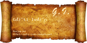 Gáti Iván névjegykártya