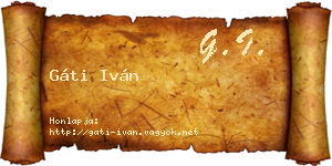 Gáti Iván névjegykártya